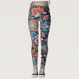 Floral Elegance pattern by Ratti_Creative_Arts Leggings