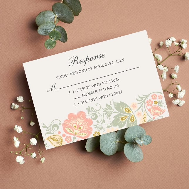 Floral Elegance Peach Blush Sage Classic RSVP (Creator Uploaded)