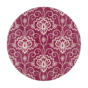 Floral Elegance: Red Lace Pattern Cutting Board