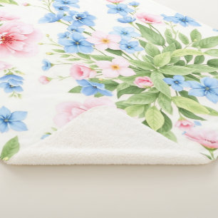 Floral Elegance Sherpa Blanket