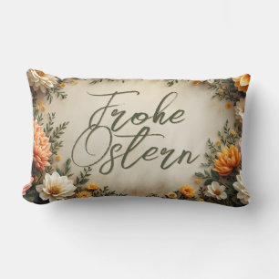 Floral Elegance - Springtime Easter Greetings Lumbar Cushion