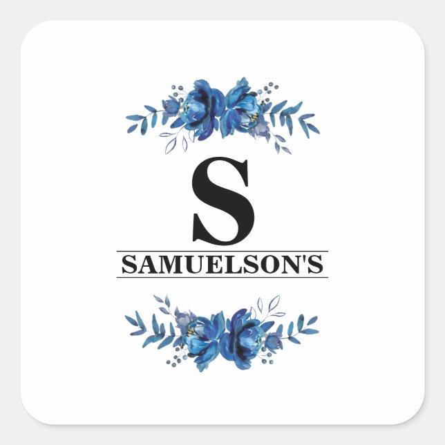 Floral Elegance Square Sticker (Front)