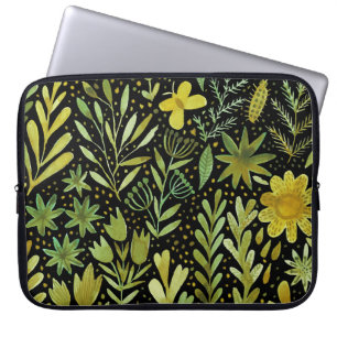 Floral Elegance: Vintage Watercolor Pattern Laptop Sleeve