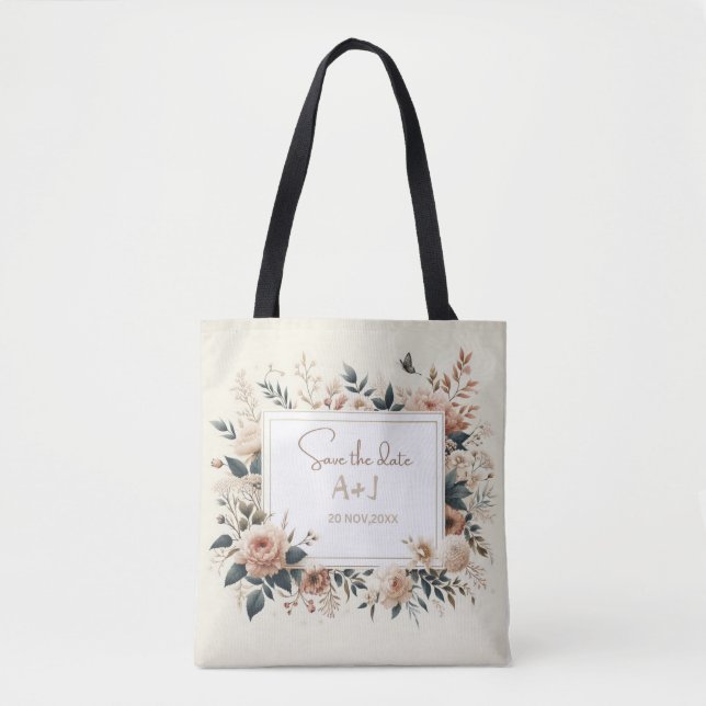 Floral Elegance: Wedding Essentials Tote  (Front)