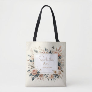Floral Elegance: Wedding Essentials Tote Bag