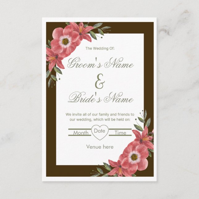 Floral Elegance Wedding Invitation (Front)
