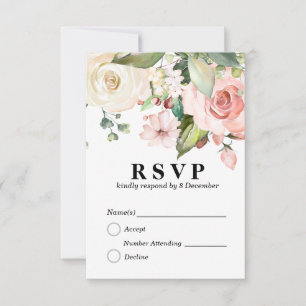 floral elegant 3.5" x 5" Response Card