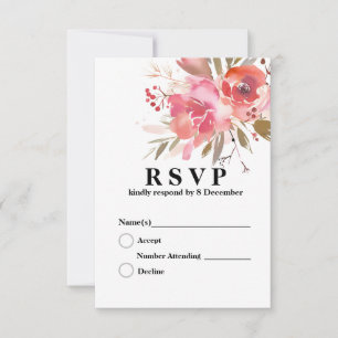 floral elegant 3.5" x 5" Response Card