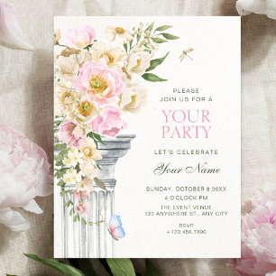 Floral elegant aesthetic invitation
