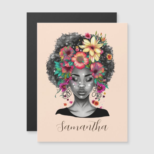 Floral Elegant Afro Woman (Front/Back)