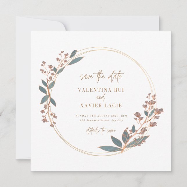 Floral Elegant and Simple Wedding Invitation Card (Front)