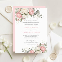 Floral Elegant Blush Pink Greenery Wedding