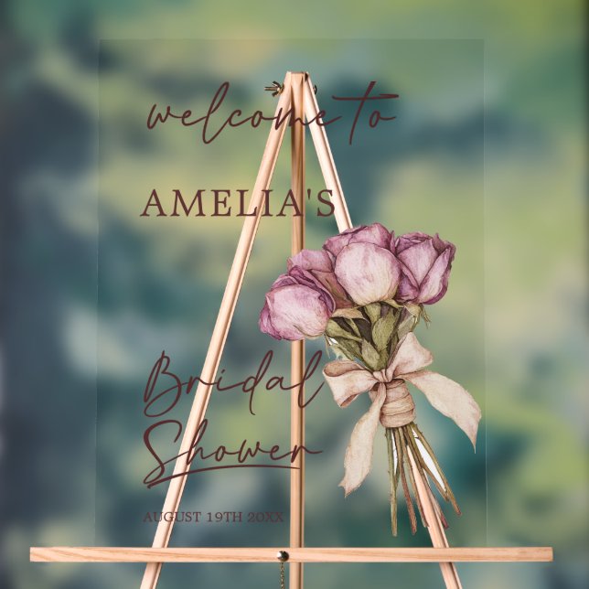 Floral Elegant Bouquet Bridal Shower Welcome Sign (Neutral)