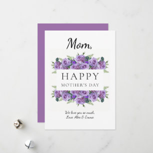Floral Elegant Calligraphy Mother's Day Holiday Card