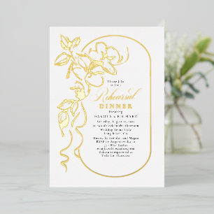 Floral Elegant Chic Rehearsal Dinner Gold