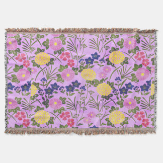 Floral elegant colourful romantic pink modern throw blanket