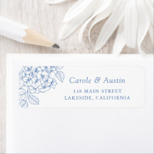 Floral Elegant Dusty Blue Hydrangea Address Return Address Label