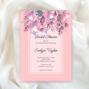 Floral Elegant Dusty rose Bridal Shower Invitation
