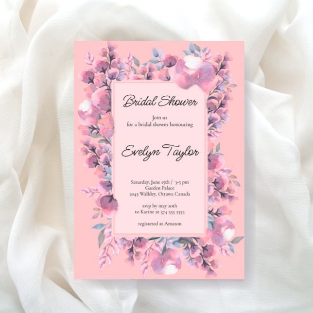 Floral Elegant Dusty rose Bridal Shower Invitation (Creator Uploaded)