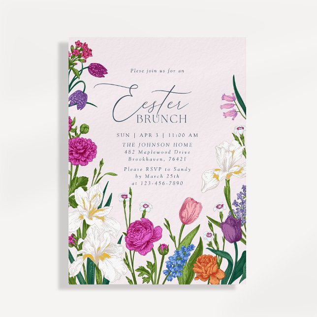 Floral Elegant Easter Brunch Invitation (Creator Uploaded)