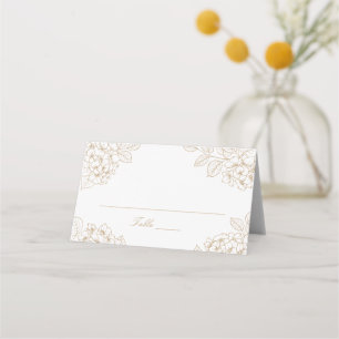 Floral Elegant Gold Hydrangea Wedding Place Card