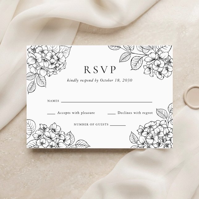 Floral Elegant Hydrangea Wedding RSVP Invitation (Creator Uploaded)