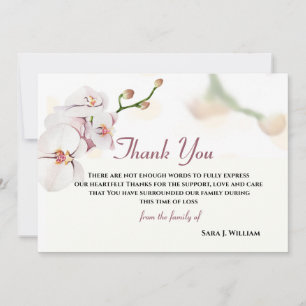 Floral Elegant Light GreyThank You Memorial Card