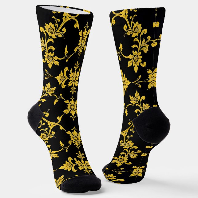 Floral Elegant Luxury Modern Collection Socks (Angled)