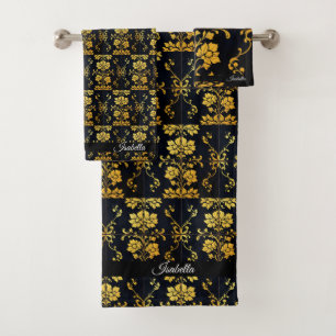 Floral Elegant Luxury Trendy Collection Bath Towel Set