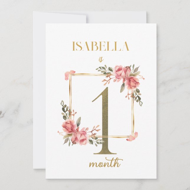 Floral Elegant Milestone Card (Front)