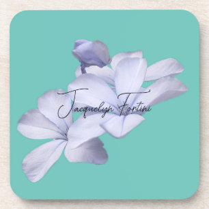 Floral Elegant Minimalist Calligraphy Lithograph Coaster