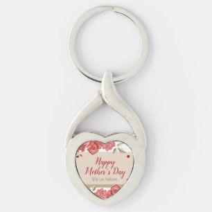 Floral Elegant Modern Keepsake Happy Mothers Day Key Ring