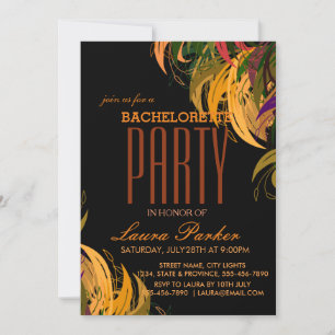 Floral Elegant Orange Bachelorette Party Invitation