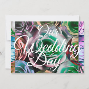 Floral Elegant Our Wedding White Typography