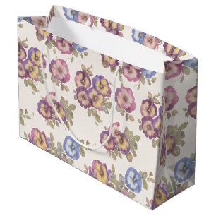 Floral Elegant Pansy Blooms Gift Bag For Her