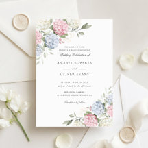 Floral Elegant Pink & Blue Hydrangea Wedding