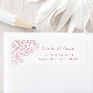 Floral Elegant Pink Hydrangea Address Return Address Label