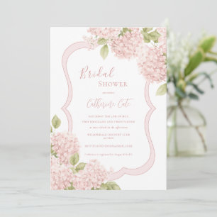 Floral Elegant Pink Hydrangea Bridal Shower Invitation