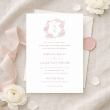 Floral Elegant Pink Hydrangea Crest Wedding