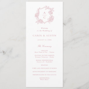 Floral Elegant Pink Hydrangea Wedding Program