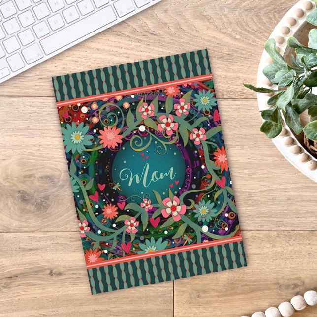 Floral Elegant Pretty Modern Happy Mother’s Day Card (Creator Uploaded)