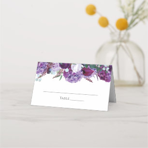 Floral Elegant Purple Botanical Wedding Place Card