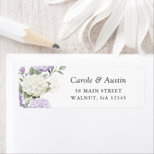 Floral Elegant Purple Hydrangea Greenery Address Return Address Label