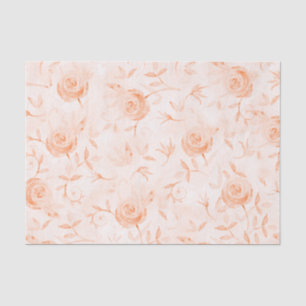 Floral Elegant Rose Peach Pattern Tissue Paper