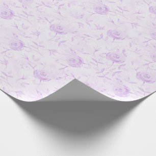 Floral Elegant Rose Purple Pattern Wrapping Paper