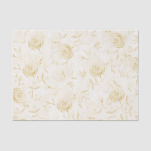 Floral Elegant Rose Yellow Pattern Tissue Paper