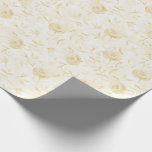 Floral Elegant Rose Yellow Pattern Wrapping Paper<br><div class="desc">This elegant floral wrapping paper perfect for decoupage and wedding gift wrap features pale yellow roses with a damask leave pattern in the background.  Designed by world renowned artist ©Tim Coffey</div>