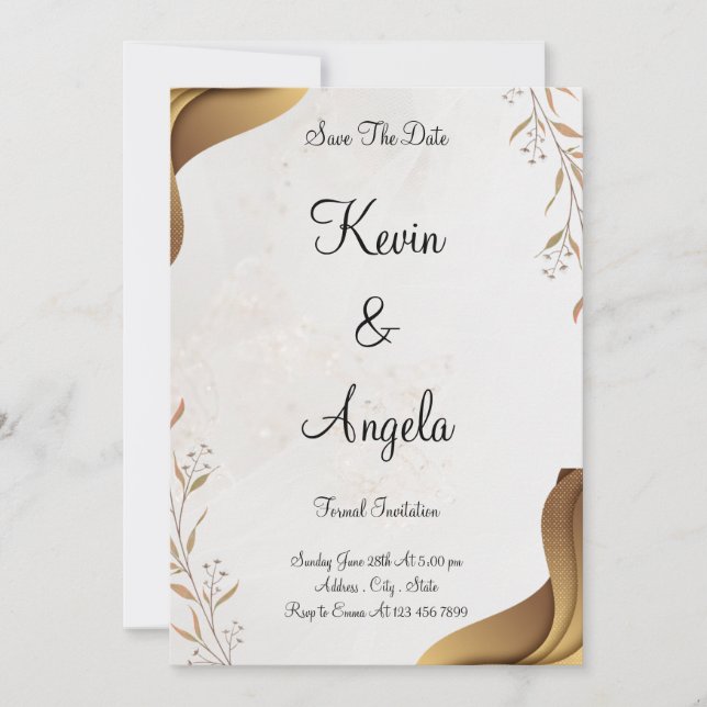 Floral Elegant Save The Date Weeding Invitation (Front)