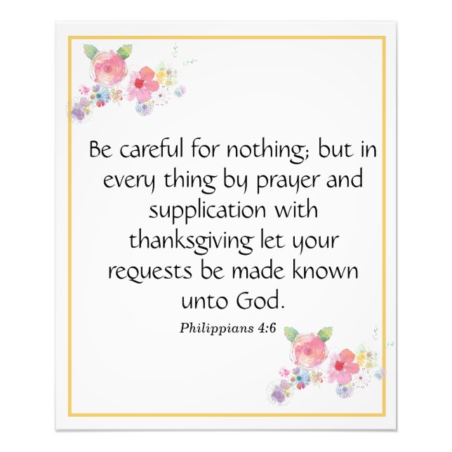 Floral Elegant Spiritual Bible Verse Photo Print (Front)