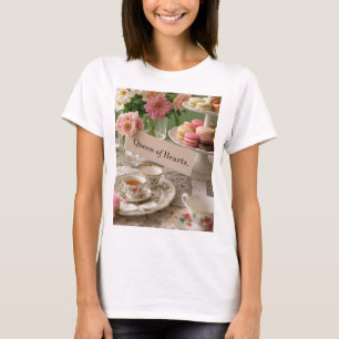 Floral elegant teacup queen of hearts T-Shirt